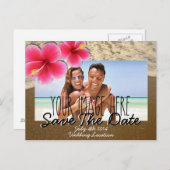 Beach Theme Save the Date Post Card Ankündigungspostkarte (Vorne/Hinten)