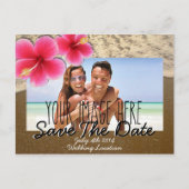 Beach Theme Save the Date Post Card Ankündigungspostkarte (Vorderseite)