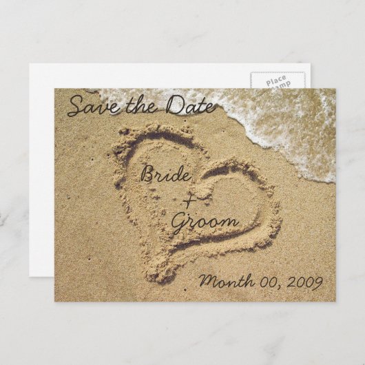Beach Theme Save the Date Postkarten (Vorne/Hinten)