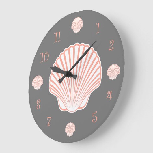 Beach Theme Scallop Muschel Große Wanduhr (Winkel)