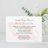 Beach Theme Seashell Wedding Einladung (Stehend Vorderseite)