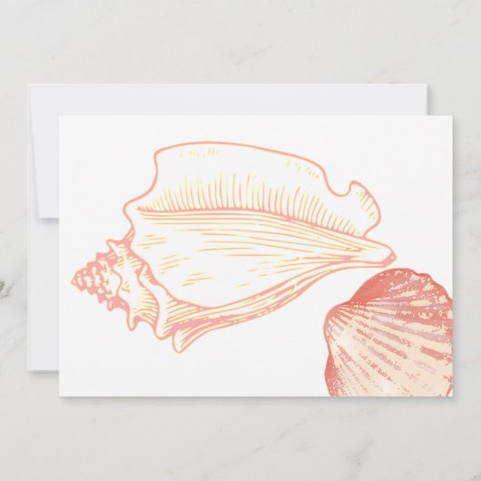 Beach Theme Seashell Wedding Einladung (Rückseite)