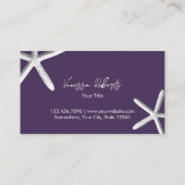 Beach Theme Seashells Elegante Deep Lila Visitenkarte (Rückseite)