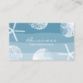 Beach Theme Seashells Elegante Shades of Blue Visitenkarte (Vorderseite)