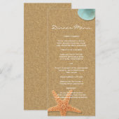 Beach Theme Slim Dinner Menü Menükarte (Vorne/Hinten)