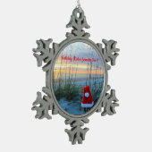 Beach Theme Snowflake Gerahmte Ornament (Links)