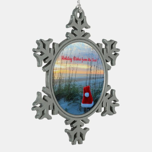 Beach Theme Snowflake Gerahmte Ornament (Links)