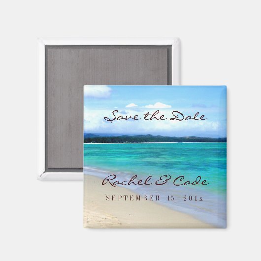Beach Theme Speichern Sie die Datumsmagnete Magnet (Vorderseite/Rückseite)
