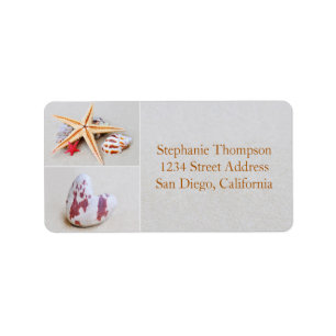Beach Theme Starfish and Heftadresse Label Adressaufkleber