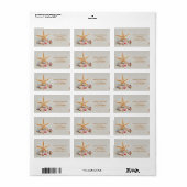 Beach Theme Starfish and Seashell Address Label Adressaufkleber (Vorne)