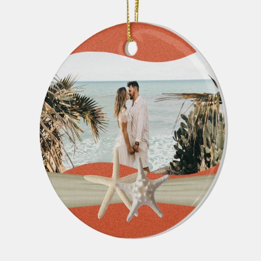 Beach Theme Starfish Foto Keramikornament (Links)