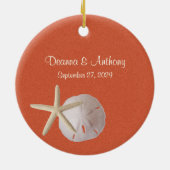 Beach Theme Starfish Foto Keramikornament (Hinten)