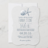 Beach Theme Starfish & Sand Dollar Hochzeit Einladung (Vorderseite)