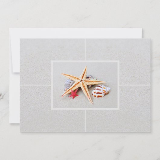 Beach Theme Starfish Seashell Probe Dinner Einladung (Rückseite)