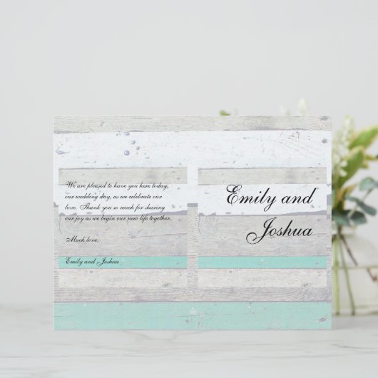 Beach Theme Starfish Wedding rustikal (Stehend Vorderseite)