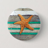 Beach Theme Starfish Wedding rustikal Button (Vorderseite)