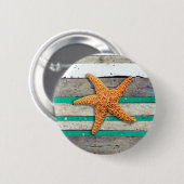 Beach Theme Starfish Wedding rustikal Button (Vorne & Hinten)