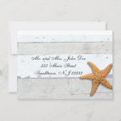 Beach Theme Starfish Wedding rustikal Einladung (Vorderseite)