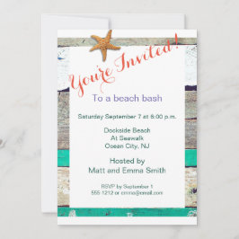 Beach Theme Starfish Wedding rustikal Einladung