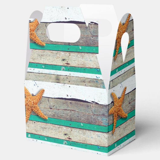 Beach Theme Starfish Wedding rustikal Geschenkschachtel (Geöffnet)
