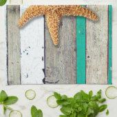 Beach Theme Starfish Wedding rustikal Geschirrtuch (Gefaltet)