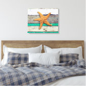 Beach Theme Starfish Wedding rustikal Leinwanddruck (Insitu (Schlafzimmer))