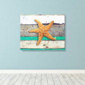 Beach Theme Starfish Wedding rustikal Leinwanddruck (Insitu (Holzboden))