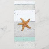 Beach Theme Starfish Wedding rustikal Menükarte (Rückseite)