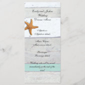 Beach Theme Starfish Wedding rustikal Menükarte (Vorderseite)