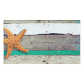 Beach Theme Starfish Wedding rustikal Namenschild (Vorderseite)