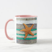 Beach Theme Starfish Wedding rustikal Tasse (Links)