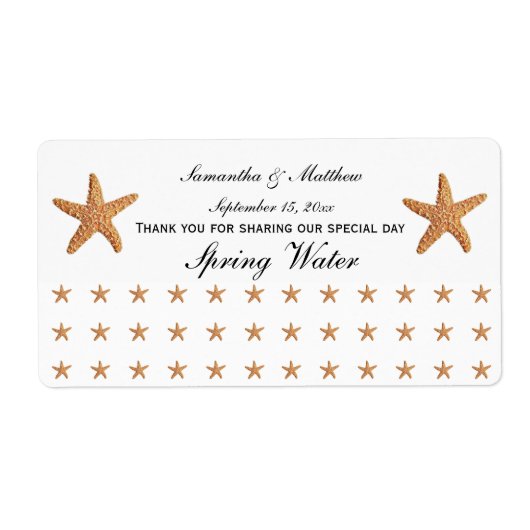 Beach Theme Sugar Starfish Pattern Wasserzeichen (Vorne)