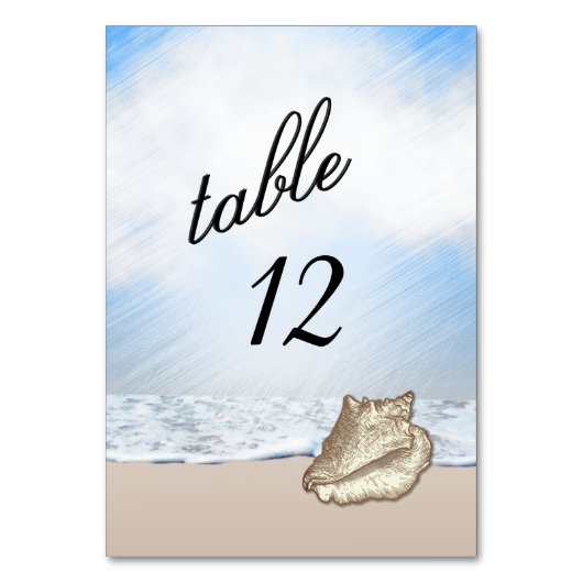Beach Theme Tischnummer (Rückseite)