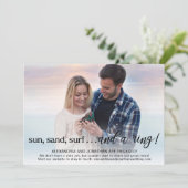 Beach Theme Verlobung Ankündigung Foto (Stehend Vorderseite)