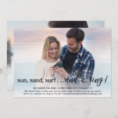 Beach Theme Verlobung Ankündigung Foto (Vorne/Hinten)