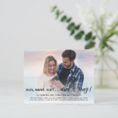 Beach Theme Verlobung Ankündigung Foto Postkarte (Stehend Vorderseite)