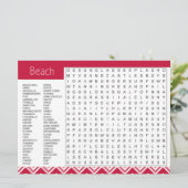 Beach Theme Vermisst You Game Card Ankündigung (Stehend Vorderseite)