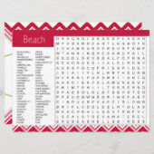 Beach Theme Vermisst You Game Card Ankündigung (Vorne/Hinten)