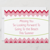 Beach Theme Vermisst You Game Card Ankündigung (Rückseite)