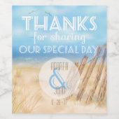 Beach Theme Vielen Dank Hochzeit Wein Labels Weinetikett (Einzelnes Label)