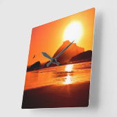 Beach Theme Wall Clock Quadratische Wanduhr (Winkel)