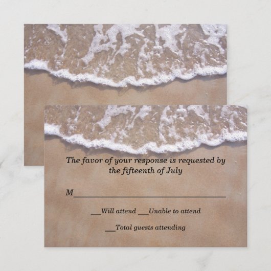 Beach Theme Wedding Response Card RSVP Karte (Vorne/Hinten)