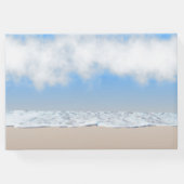 Beach Theme Wedding Rings Guest Book Gästebuch (Rückseite)