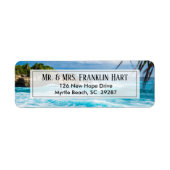 Beach Theme Wedding Rücksendeadresse (Vorne)