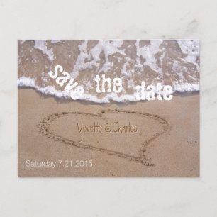 Beach Theme Wedding Save the Date Postcard Ankündigungspostkarte