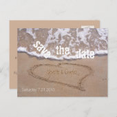 Beach Theme Wedding Save the Date Postcard Ankündigungspostkarte (Vorne/Hinten)