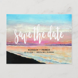 Beach Theme Wedding Save the Date Postcard Ankündigungspostkarte