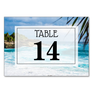 Beach Theme Wedding Tischnummer Card