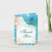 Beach theme wedding turtle "thank you" dankeskarte (Vorderseite)