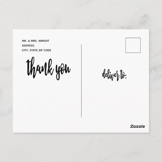 Beach Theme Wedding Vielen Dank Postcard Postkarte (Rückseite)